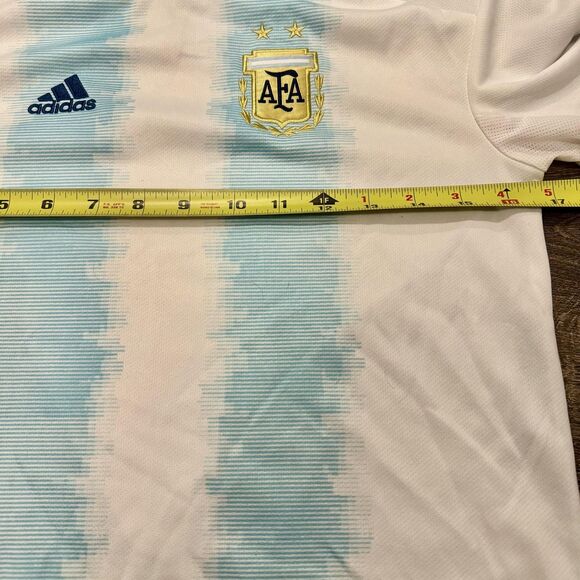 Adidas Argentina Soccer Jersey Youth M AFA FIFA White Blue Climalite Football - Picture 6 of 9